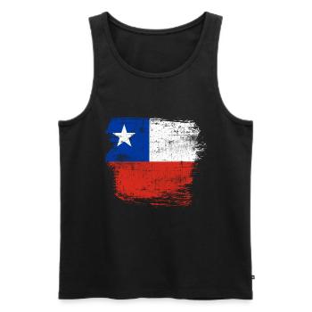 Chile - Männer Premium Bio Tank Top - Schwarz - Vorne - AI Model Male 178 light (178cm)