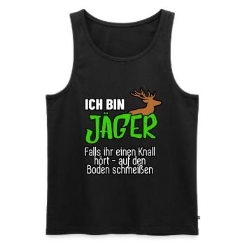 Jäger Spruch Shirt als Geschenk für Jäger - Männer Premium Bio Tank Top - Schwarz - Vorne - Michal (187cm)