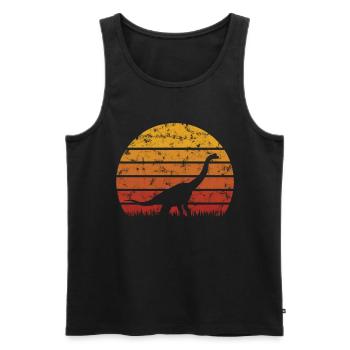 Cadeau de dinosaure vintage Brachiosaurus dinosaure - Débardeur bio Premium Homme - noir - Devant - AI Model Male 178 light (178cm)