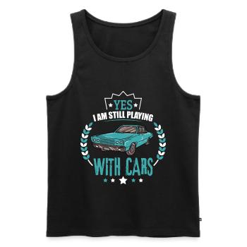 Oldtimer Classic Car Schnauferl Retro Vintage Auto - Männer Premium Bio Tank Top - Schwarz - Vorne - AI Model Male 178 light (178cm)