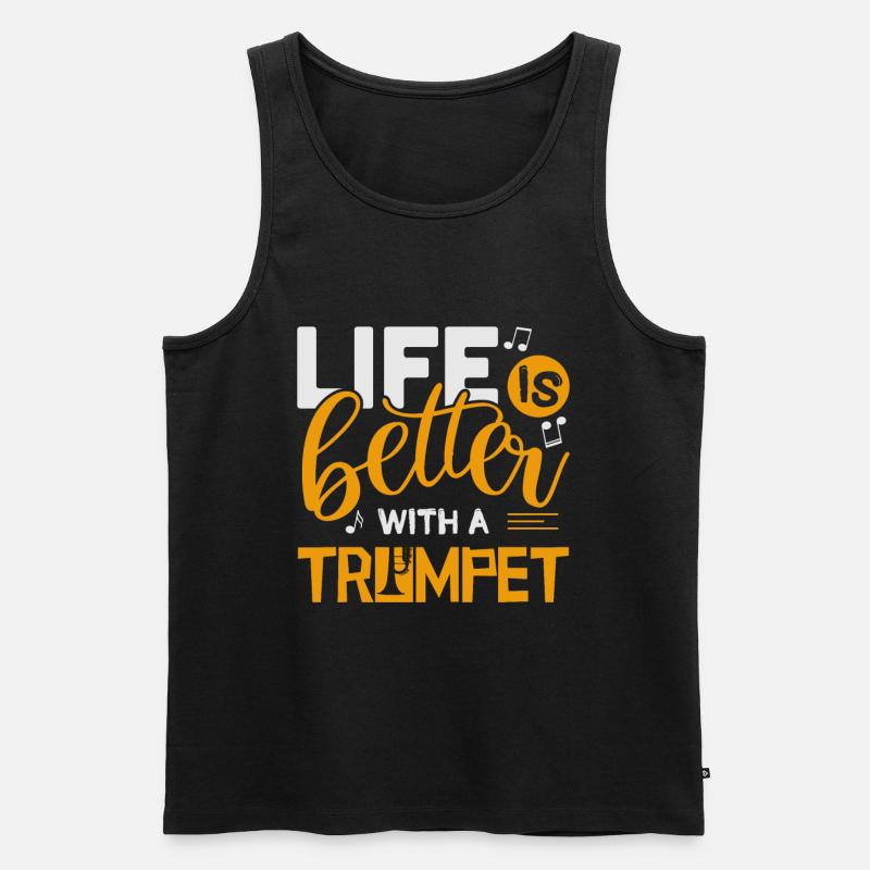 Trompete - Männer Premium Bio Tank Top - Schwarz