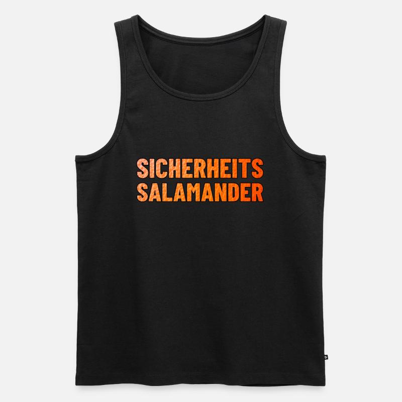 Sicherheitssalamander - Männer Premium Bio Tank Top - Schwarz