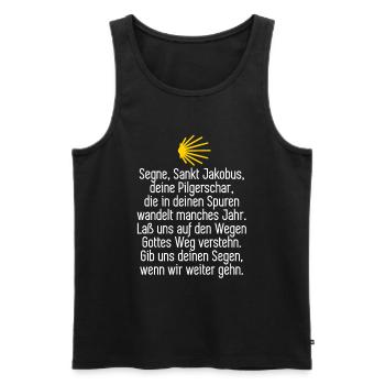 Jakobsweg Pilger Spruch - Männer Premium Bio Tank Top - Schwarz - Vorne - Michal (187cm)