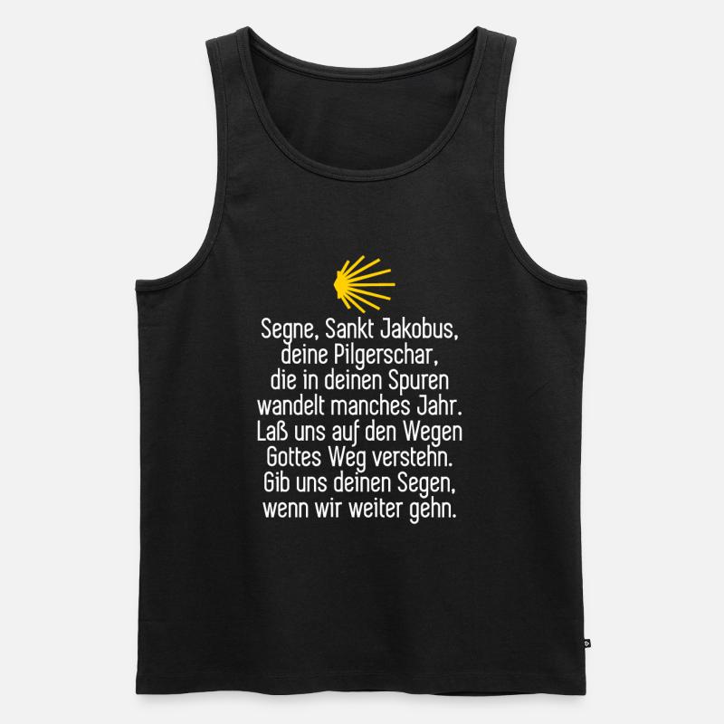 Jakobsweg Pilger Spruch - Männer Premium Bio Tank Top - Schwarz