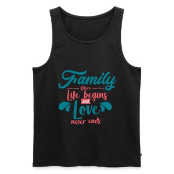 famille - Débardeur bio Premium Homme - noir - Devant - Michal (187cm)