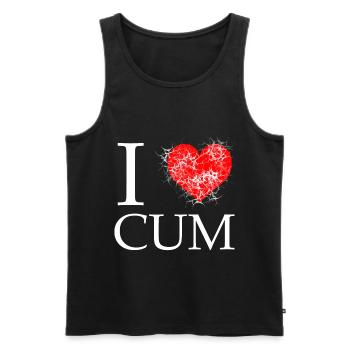 I love cum jizzle semen sex submissive - Men's Premium Organic Tank Top - black - Front - AI Model Male 178 light (178cm)