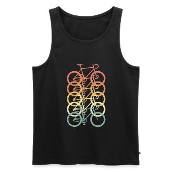 Fahrrad retro Rennrad - Männer Premium Bio Tank Top - Schwarz - Vorne - Michal (187cm)