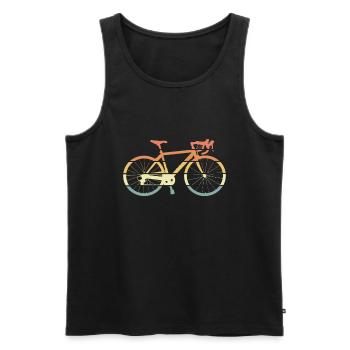 Fahrrad retro Rennrad - Männer Premium Bio Tank Top - Schwarz - Vorne - Michal (187cm)