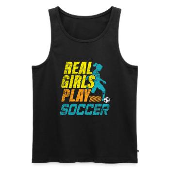 Frauenfußball Fußball - Männer Premium Bio Tank Top - Schwarz - Vorne - Michal (187cm)