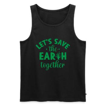environmental Protection - Men's Premium Organic Tank Top - black - Front - AI Model Male 178 light (178cm)