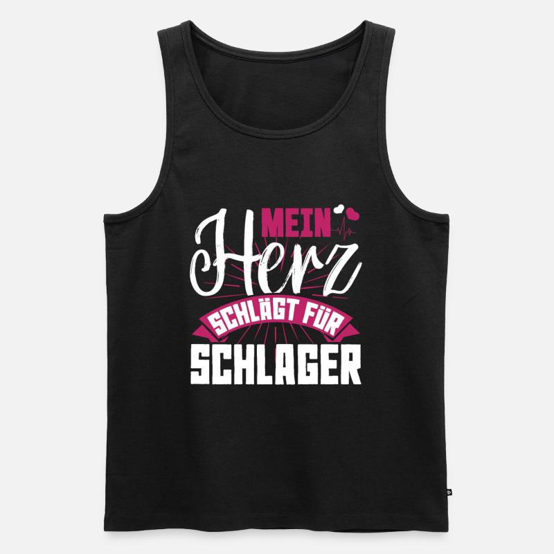 Schlager Liebe - Männer Premium Bio Tank Top - Schwarz