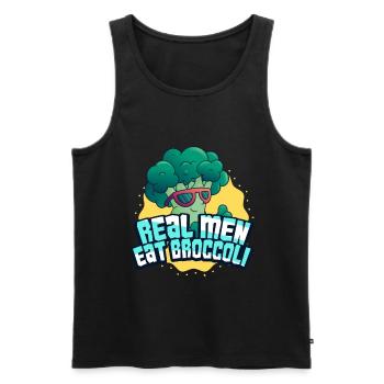 broccoli - Men's Premium Organic Tank Top - black - Front - Michal (187cm)