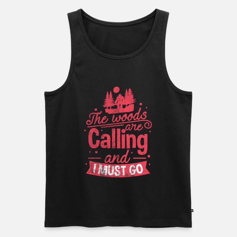 Der Wald ruft - Männer Premium Bio Tank Top - Schwarz
