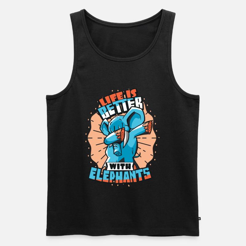 Elefant - Männer Premium Bio Tank Top - Schwarz