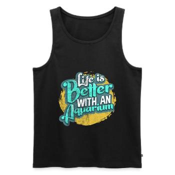 Aquarium - Männer Premium Bio Tank Top - Schwarz - Vorne - Michal (187cm)