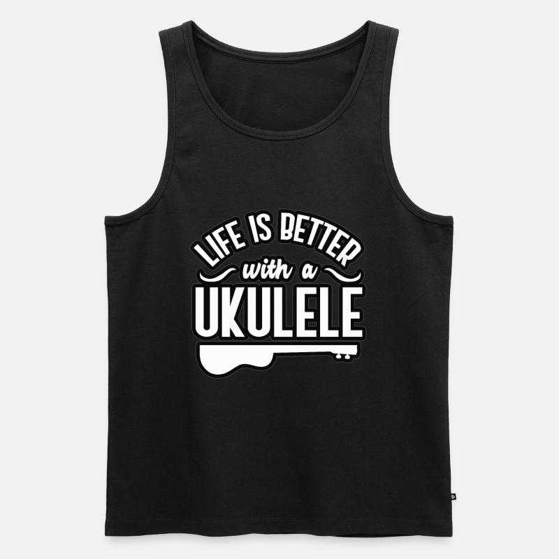 Ukulele - Männer Premium Bio Tank Top - Schwarz