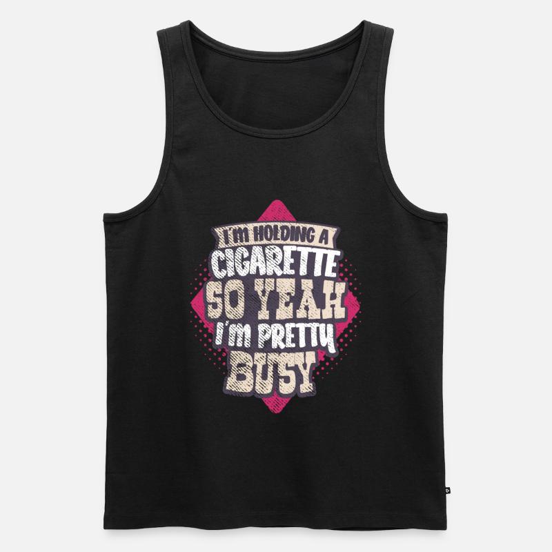 Raucher Zigarrette rauchen - Männer Premium Bio Tank Top - Schwarz