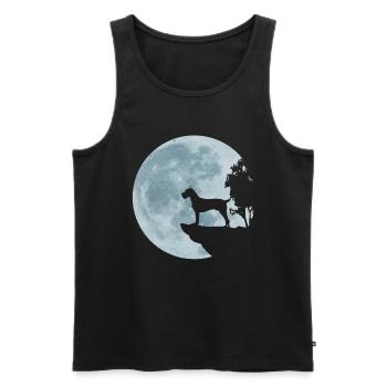 Cadeau allemand de chasseur de chien de chasse de pleine lune de pointeur à poil dur - Débardeur bio Premium Homme - noir - Devant - Michal (187cm)