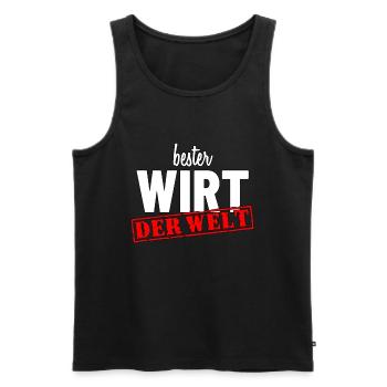 Bester Wirt der Welt - Männer Premium Bio Tank Top - Schwarz - Vorne - AI Model Male 178 light (178cm)