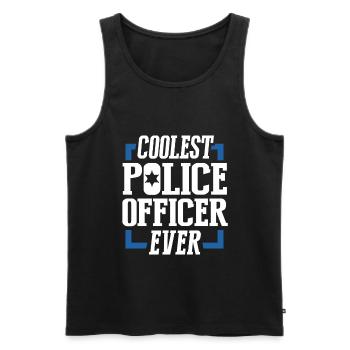 Policier police - Débardeur bio Premium Homme - noir - Devant - AI Model Male 178 light (178cm)