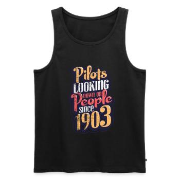 pilot - Men's Premium Organic Tank Top - black - Front - AI Model Male 178 light (178cm)