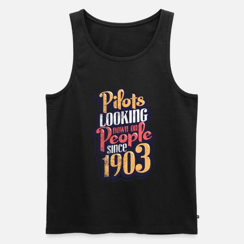 Pilot - Männer Premium Bio Tank Top - Schwarz