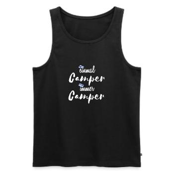 Einmal Camper - immer Camper - Männer Premium Bio Tank Top - Schwarz - Vorne - AI Model Male 178 light (178cm)