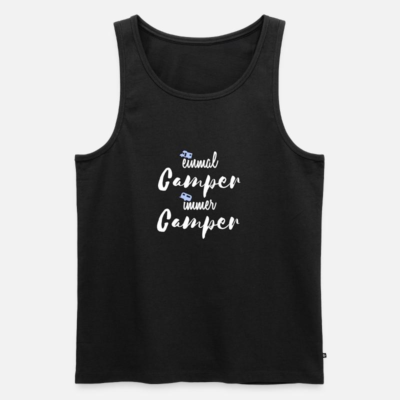 Einmal Camper - immer Camper - Männer Premium Bio Tank Top - Schwarz