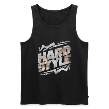 Hardstyle Techno - Männer Premium Bio Tank Top - Schwarz - Vorne - AI Model Male 178 light (178cm)
