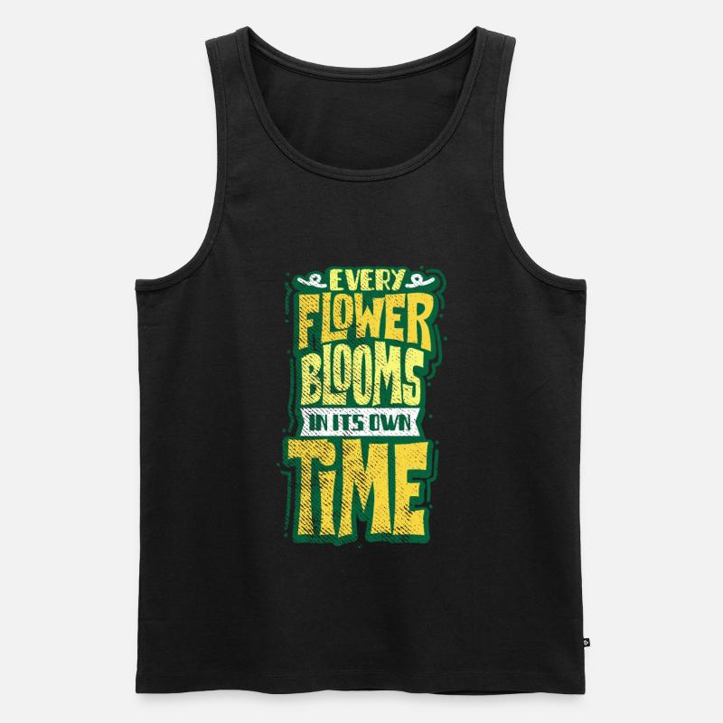 Blumen Spruch - Männer Premium Bio Tank Top - Schwarz