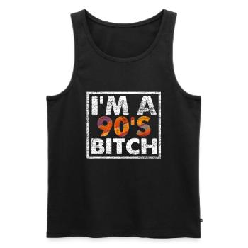 90s birthday - Men's Premium Organic Tank Top - black - Front - Michal (187cm)