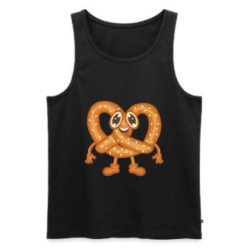 Brezel - Männer Premium Bio Tank Top - Schwarz - Vorne - Michal (187cm)