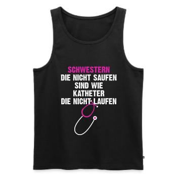 Krankenschwester Pflegepersonal - Männer Premium Bio Tank Top - Schwarz - Vorne - Michal (187cm)
