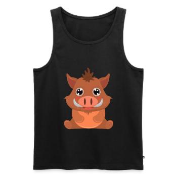 Wildschwein - Männer Premium Bio Tank Top - Schwarz - Vorne - AI Model Male 178 light (178cm)