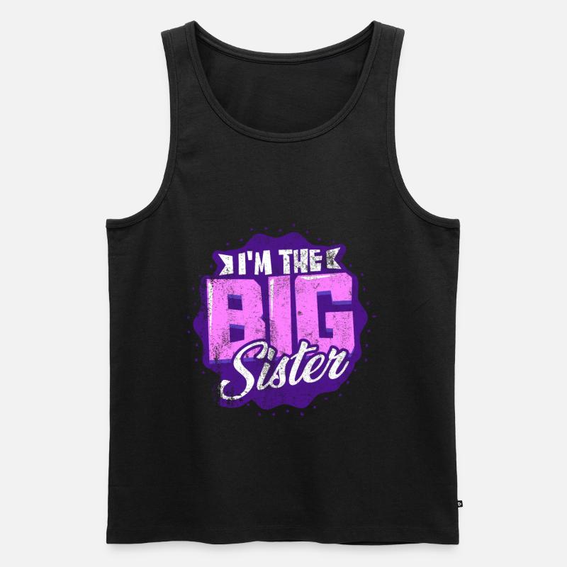 Große Schwester - Männer Premium Bio Tank Top - Schwarz