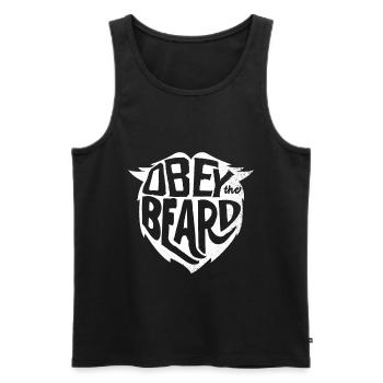 Beard full beard - Men's Premium Organic Tank Top - black - Front - AI Model Male 178 light (178cm)