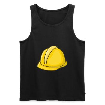 Artisan travailleur de la construction casque - Débardeur bio Premium Homme - noir - Devant - Michal (187cm)