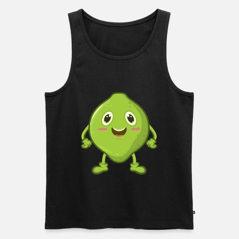 Limette Comic - Männer Premium Bio Tank Top - Schwarz