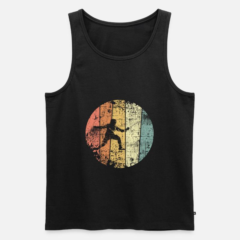 Fechten retro Fechter - Männer Premium Bio Tank Top - Schwarz