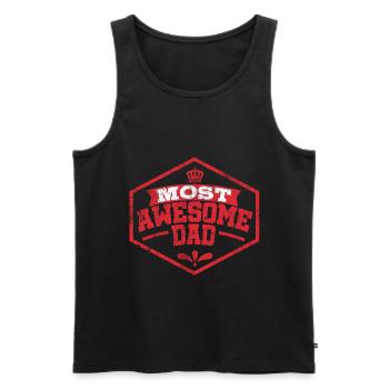Best papa - Men's Premium Organic Tank Top - black - Front - Michal (187cm)