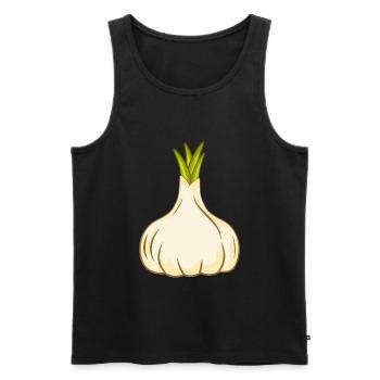 Knoblauch - Männer Premium Bio Tank Top - Schwarz - Vorne - Michal (187cm)