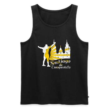 Santiago de Compostela Camino de Santiago Pilgrim Camino - Men's Premium Organic Tank Top - black - Front - AI Model Male 178 light (178cm)