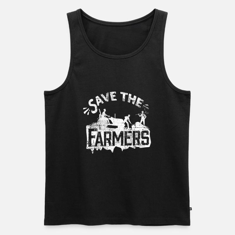 Bauer Landwirt Protest - Männer Premium Bio Tank Top - Schwarz