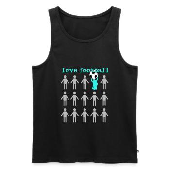 Ich liebe Fußball - Männer Premium Bio Tank Top - Schwarz - Vorne - Michal (187cm)