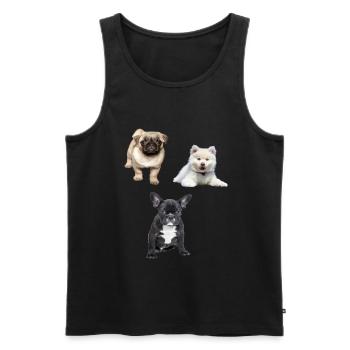 Welpe - Männer Premium Bio Tank Top - Schwarz - Vorne - Michal (187cm)
