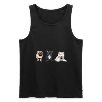 Chiot carlin - Débardeur bio Premium Homme - noir - Devant - Michal (187cm)