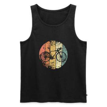 Vélo vintage de course - Débardeur bio Premium Homme - noir - Devant - Michal (187cm)