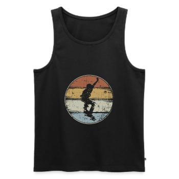 Skateboard patineur vintage - Débardeur bio Premium Homme - noir - Devant - Michal (187cm)