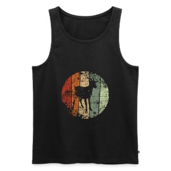 Ziege vintage - Männer Premium Bio Tank Top - Schwarz - Vorne - Michal (187cm)