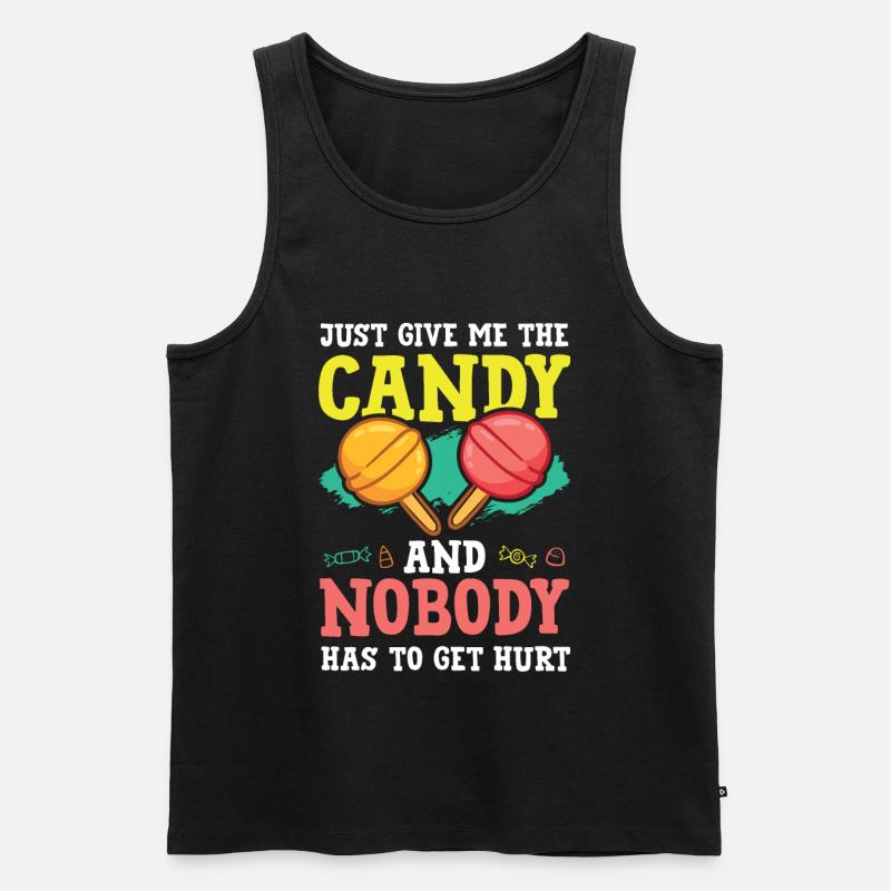 Candy saying Candy - Men's Premium Organic Tank Top - black